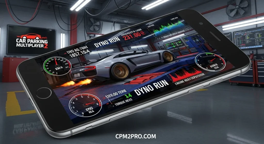 The Dyno Run feature in Car Parking Multiplayer 2 Mod APK explores your car performance, measuring speed, horsepower, torque, and other stats. This feature is entirely for players who enjoy fine-tuning their vehicles and seeing how modifications affect performance.