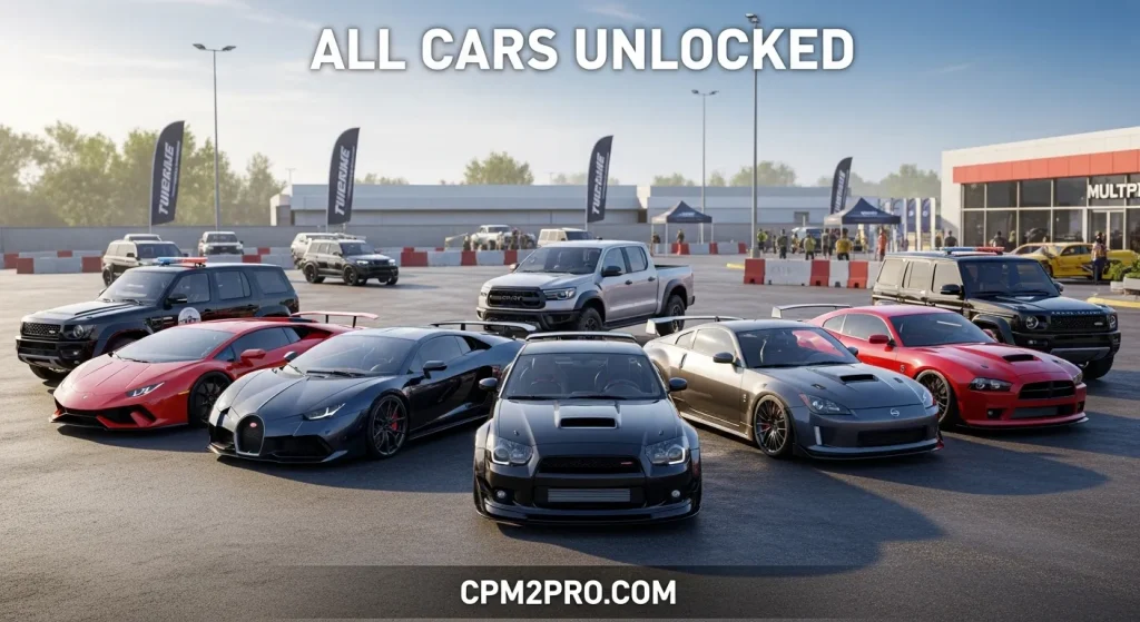All Cars Unlocked

Car Parking Multiplayer 2 Mod APK gives you access to all cars from the start, so you can choose any vehicle without progressing through the game. This feature allows you to enjoy a variety of vehicles, including luxury sports cars and powerful off-road trucks, for racing, customization, and exploration.