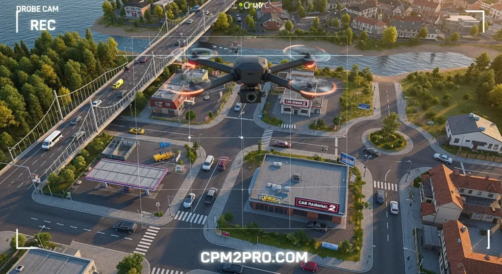 The drone camera is one of the best and latest features of the CPM 2 MOD APK. It gives players an overview of the open-world environment. You can fly over the city and easily access hard-to-reach areas. This feature offers a break from driving or walking, providing a unique outlook on the game's world.